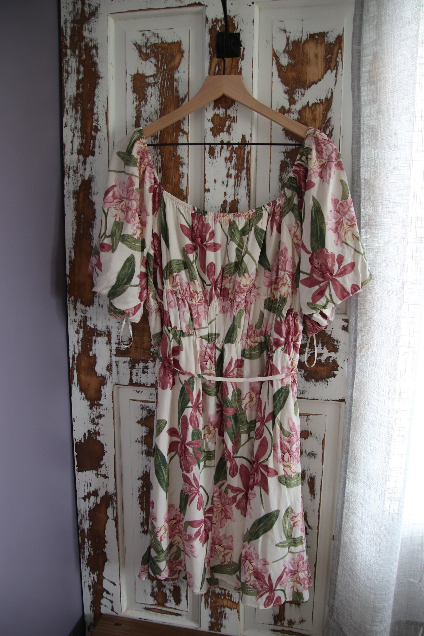 Floral Puff Sleeve A-Line Dress