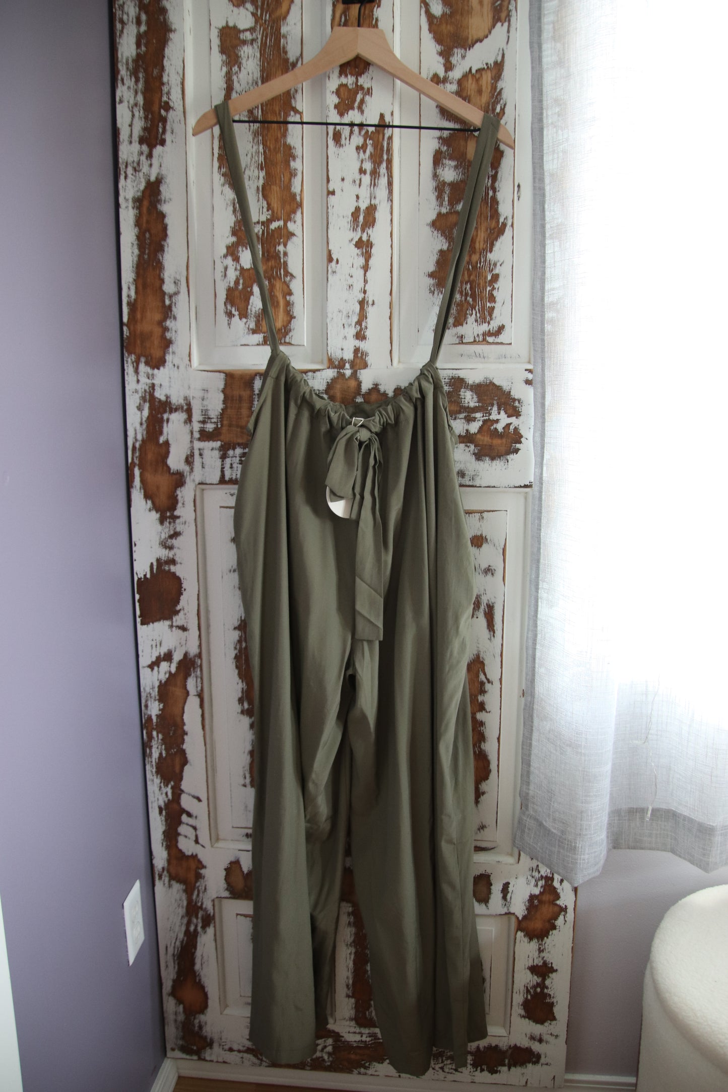 Wide Leg Jumpsuit with Adjustable Suspenders