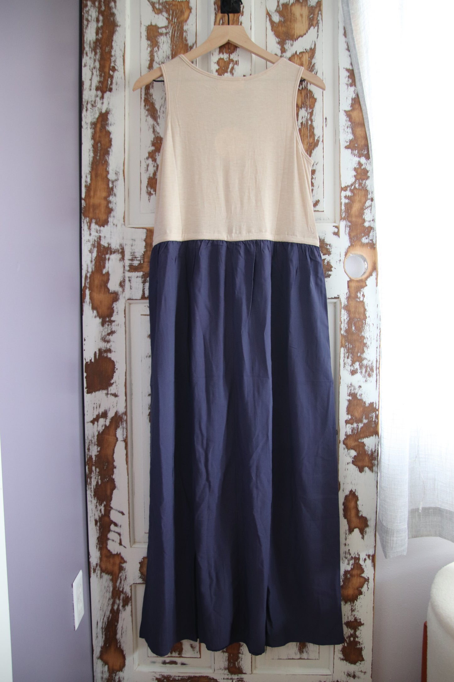 Two Toned Maxi Sleeveless Dress