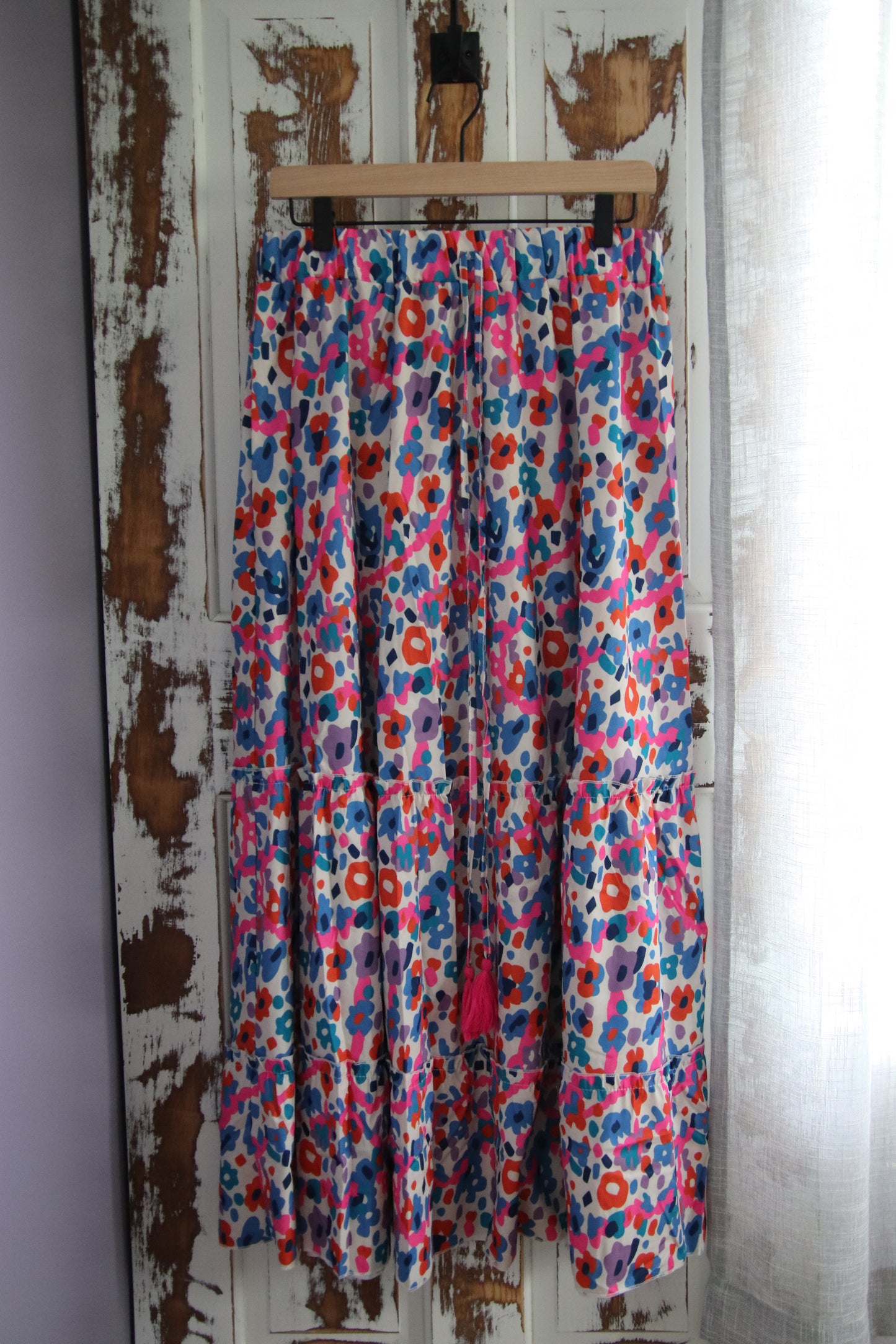Abstract Floral Print Skirt