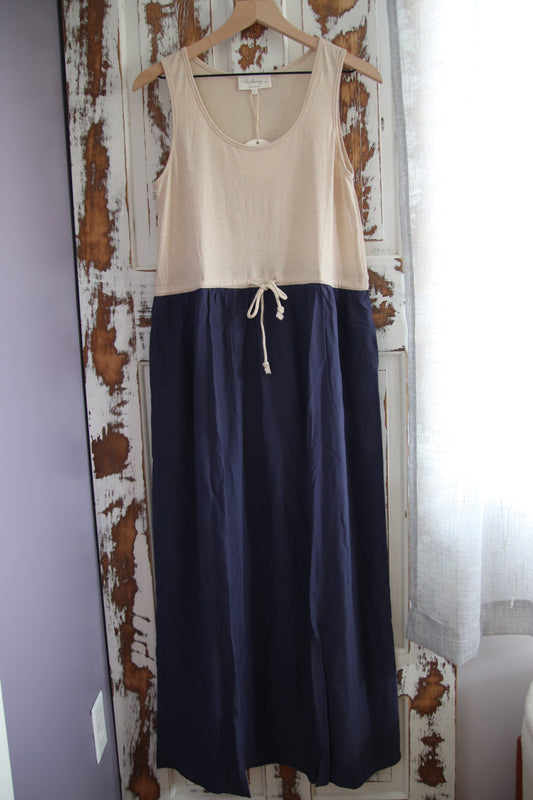 Two Toned Maxi Sleeveless Dress