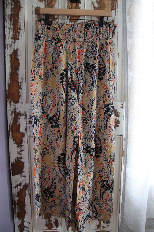 High Waist Floral Wide Leg Pants