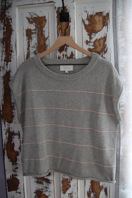 Stitch Detail Striped Sweater Top
